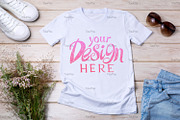 T-shirt mockup with wild flowers., a Print Template by TasiPas (Thumbnail 1 of 4)