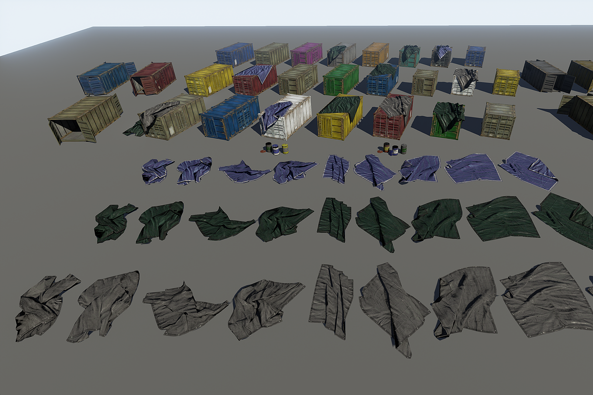 Game & Film - Containers & Tarps, an Object 3D Model by PurePolygons (Photo 4 of 5)