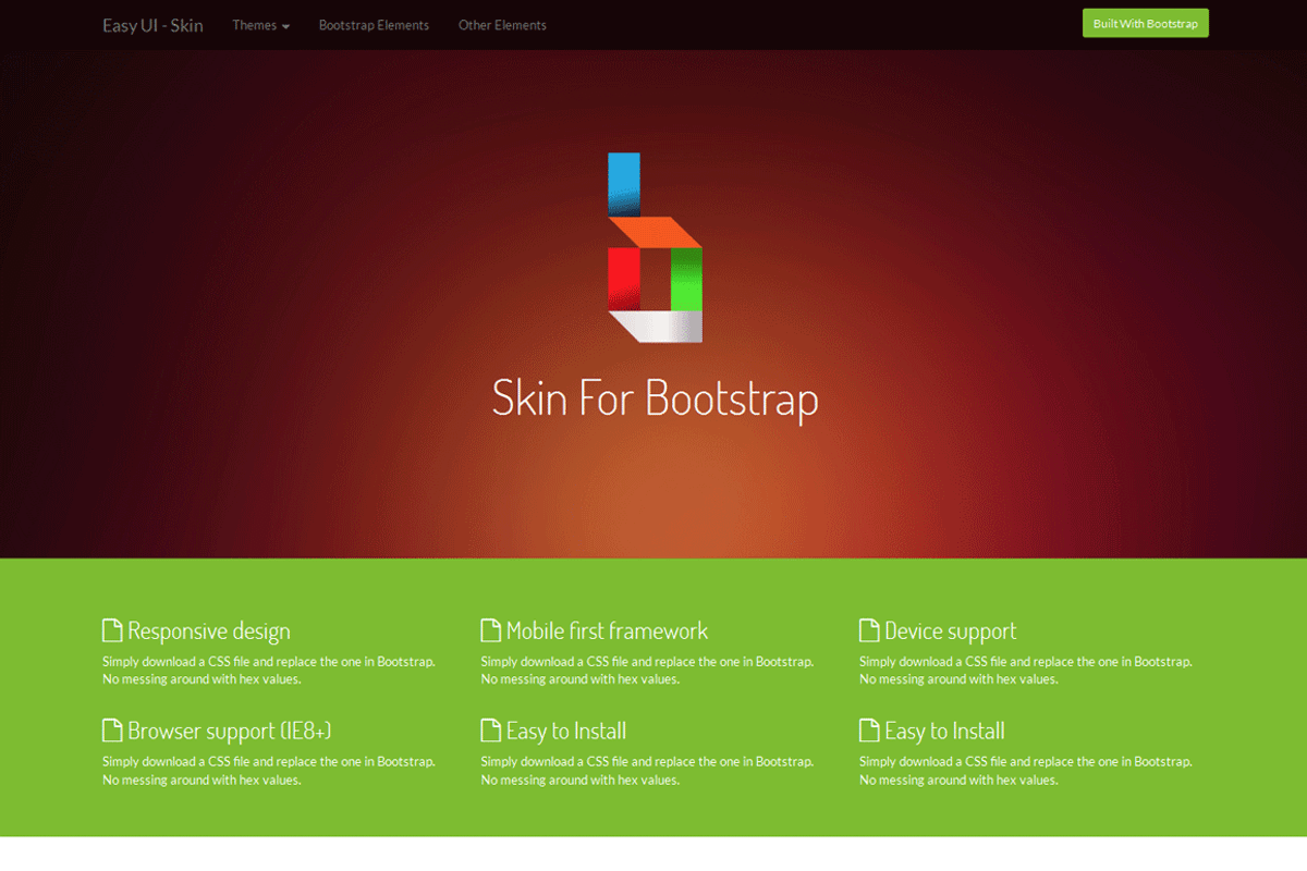 Easy UI - Bootstrap 3 Skin, a Bootstrap Template by Jnix Tech (Photo 1 of 5)