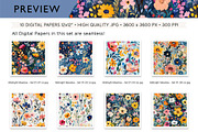 Flower Meadows Seamless Patterns, a Pattern Graphic by Maishop (Thumbnail 4 of 4)