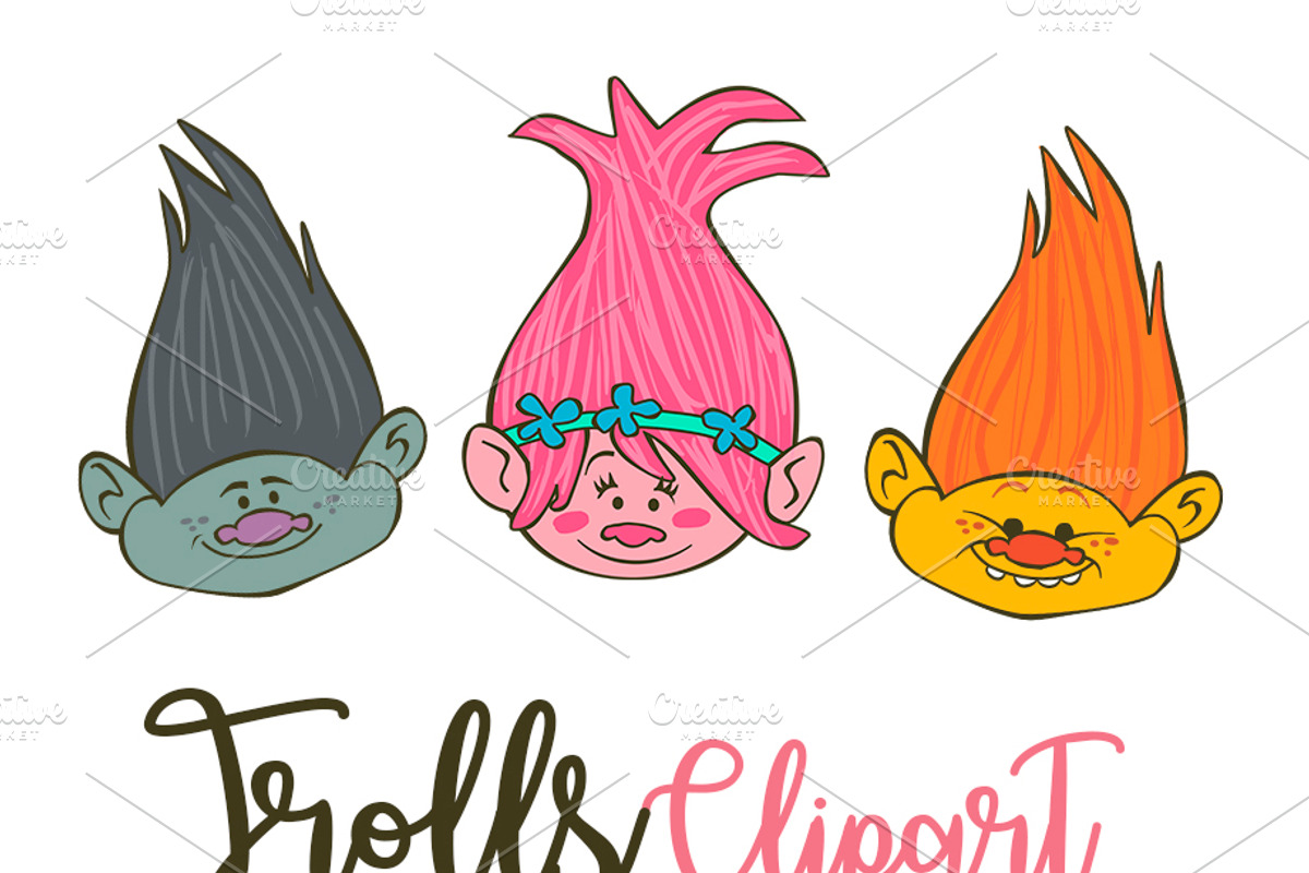 Trolls Clipart Poppy PNG elements, a Person Illustration by Bamboobear Books Shop (Photo 3 of 3)