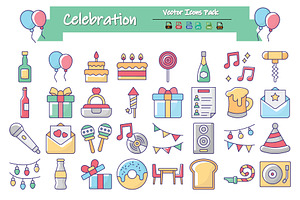 Celebration & Party Icons Pack, an Icon by Vector Portal