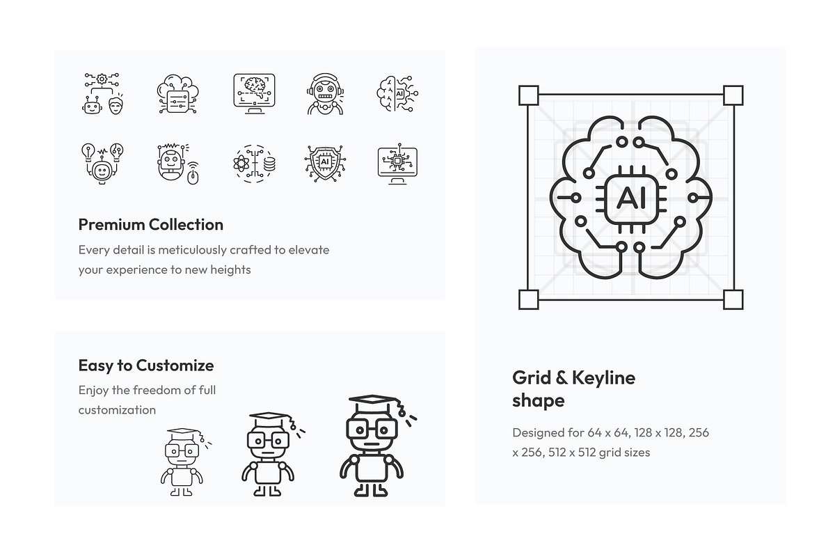 Artificial Intelligence Icon Set, an Outline Icon by Prosymbols (Photo 3 of 5)