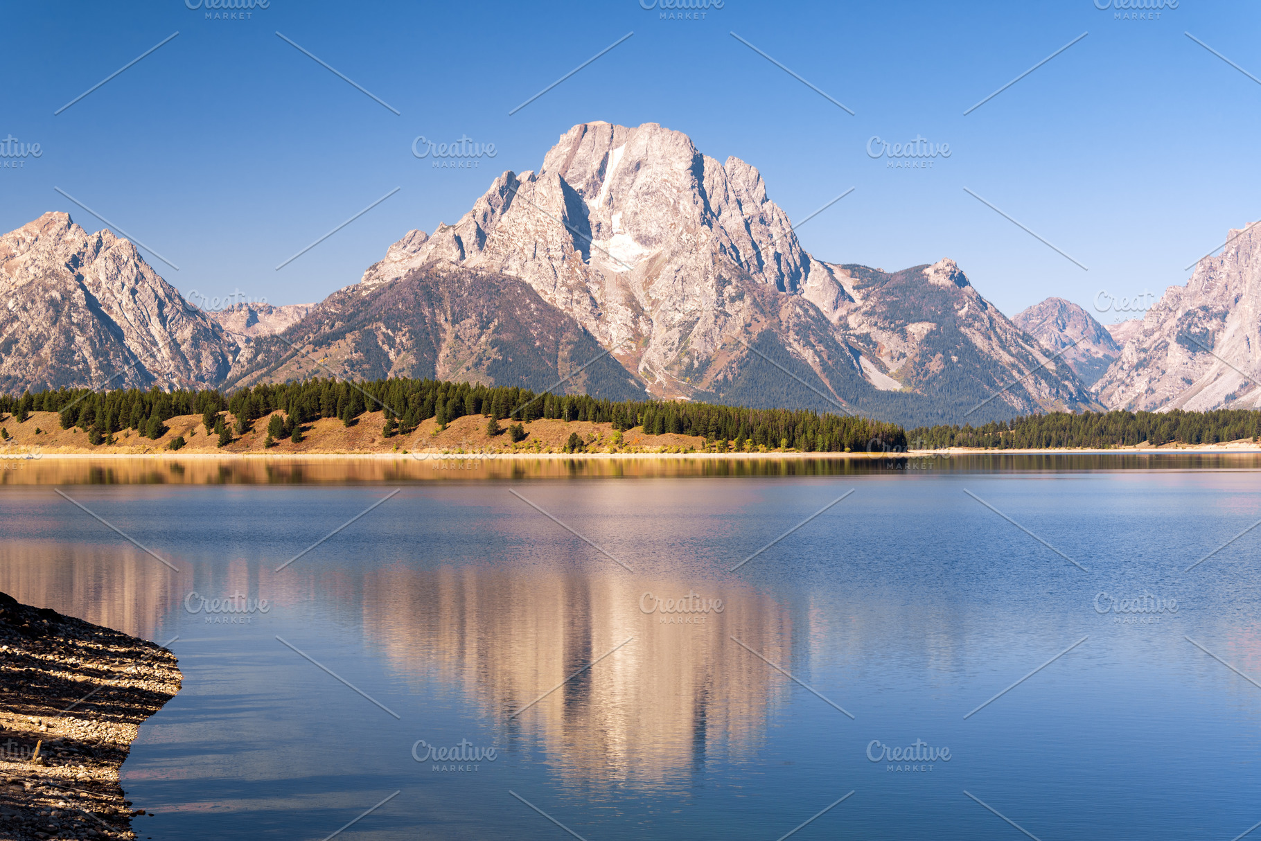 Teton Range and Jackson Lake, a Nature Photo by JK Travel Photos
