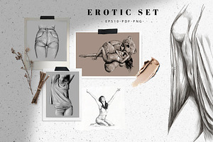 Set Of Erotic Illustrations