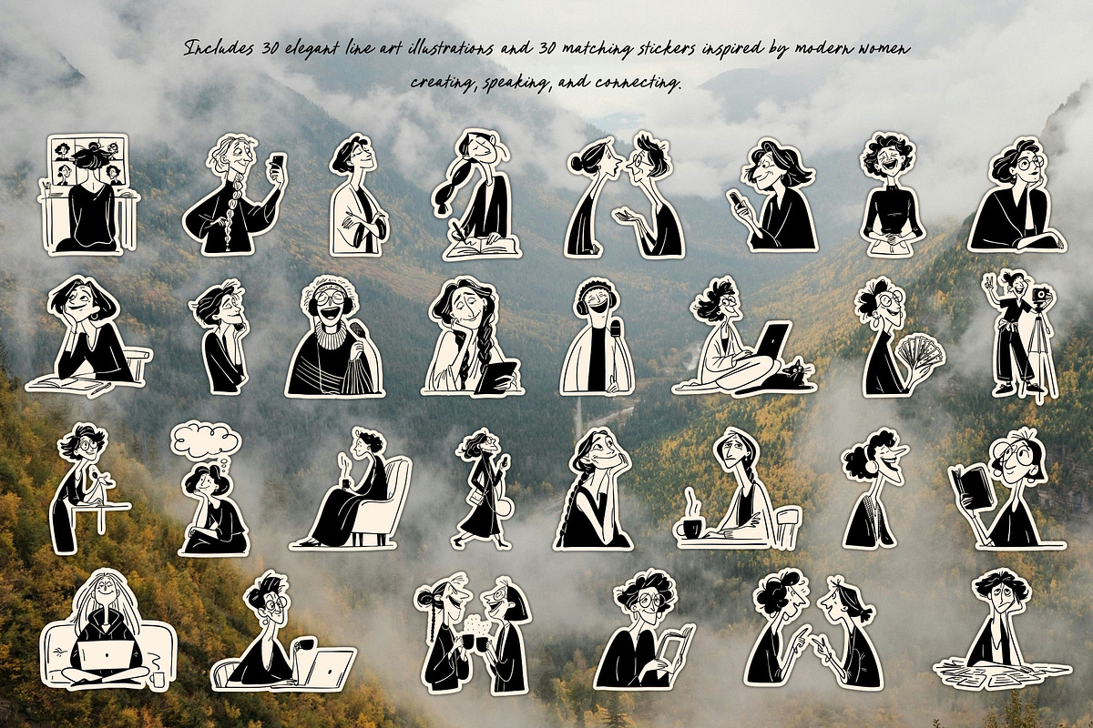 Midlife Women: Hand-Drawn Line Art, a Person Illustration by Veyla (Photo 4 of 11)