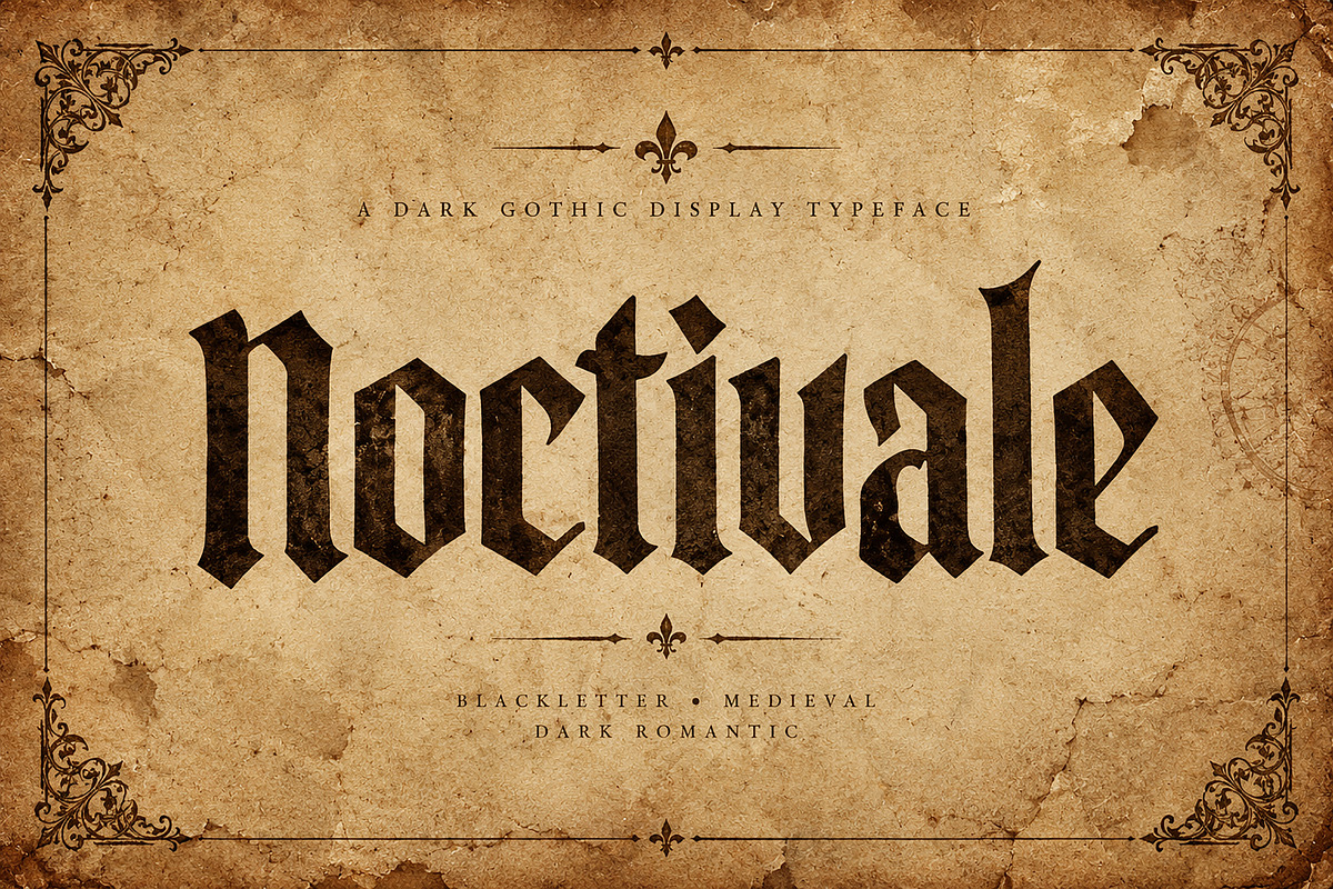 NOCTIVALE — Dark Blackletter Font, a Blackletter Font by Wow Magic (Photo 3 of 4)