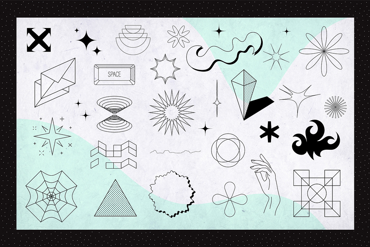 Aesthetic Metamodern Shapes Part 1, an Outline Icon by Ckybe's Corner (Photo 2 of 7)