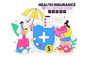 10 Health Insurance Illustration, a Healthcare Illustration by denayunebgt (Thumbnail 1 of 4)