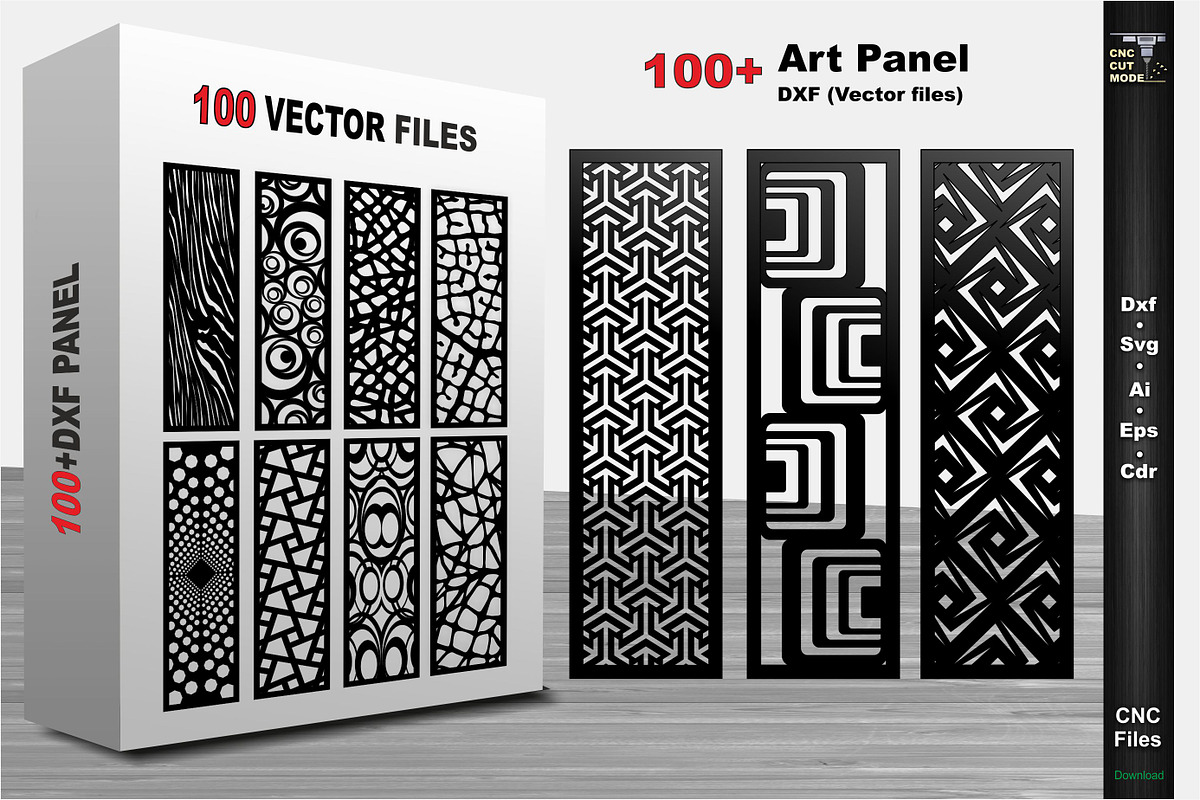 Set of 100 narrow decorative panels, a Graphic by CncCutModel (Photo 1 of 6)