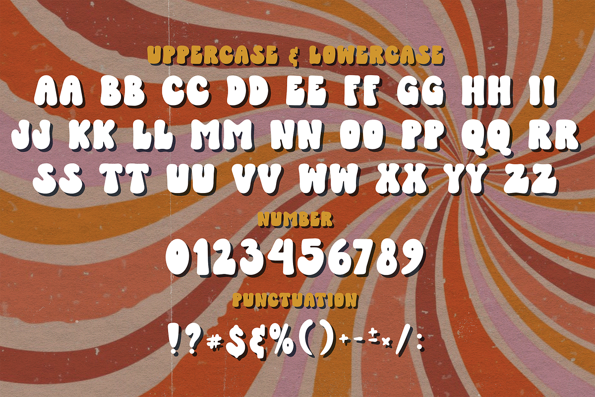 Qulity Bubble Groovy Graffiti Y2K Fo, a Symbol Font by dansdesign (Photo 4 of 7)