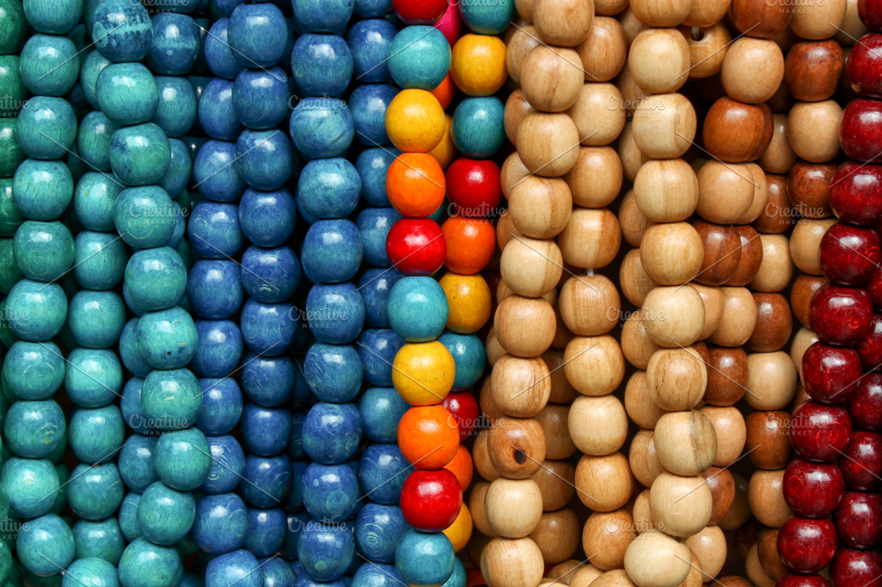 Colorful wooden beads, a Beauty & Fashion Photo by slowcentury