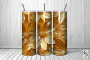 Gold Daisy Flowers Seamless Patterns, a Pattern Graphic by Creative Store (Thumbnail 5 of 5)