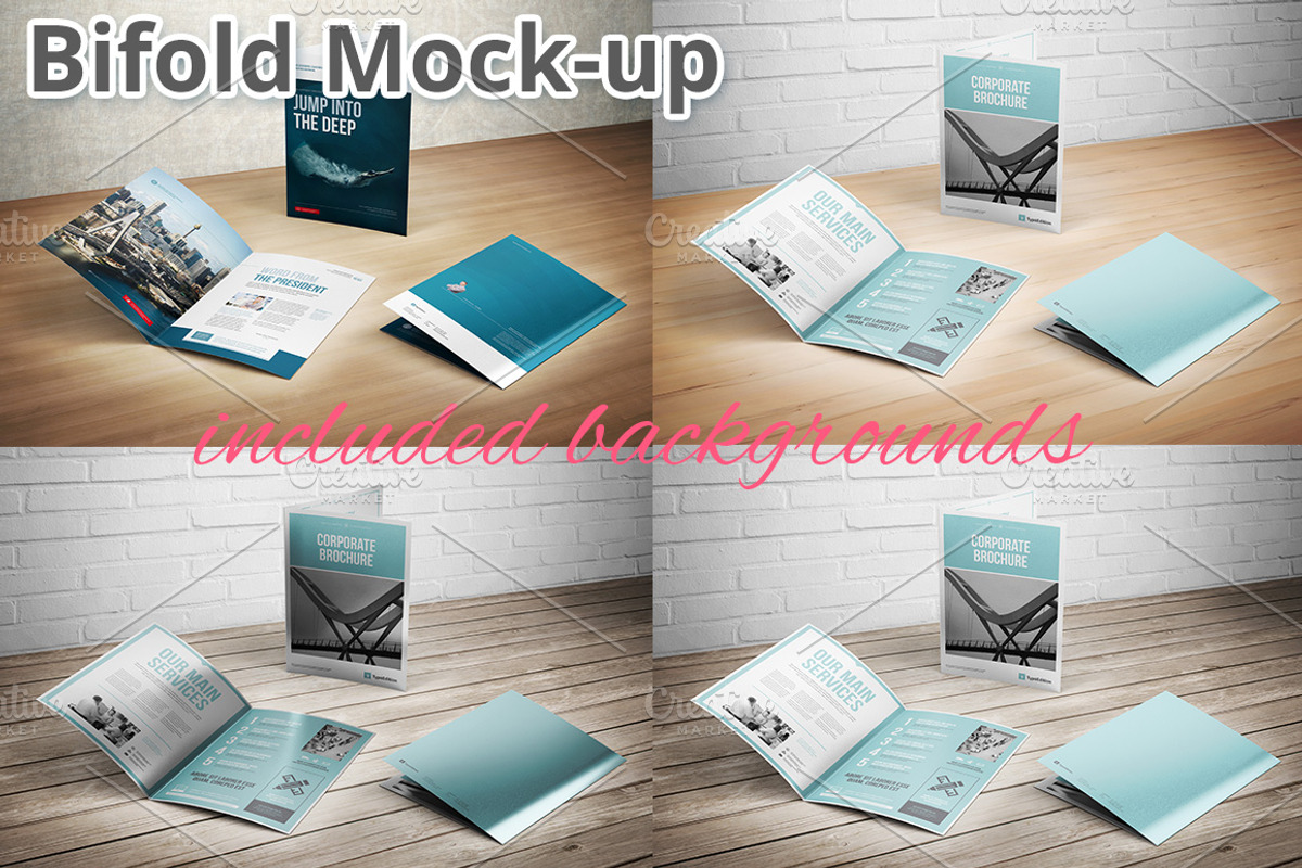 Bifold Brochure Mockup, a Print Template by MockUps Gallery (Photo 3 of 5)