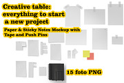 Paper & Sticky Notes Mockup, a Merchandise Mockup by Tempera (Thumbnail 1 of 2)