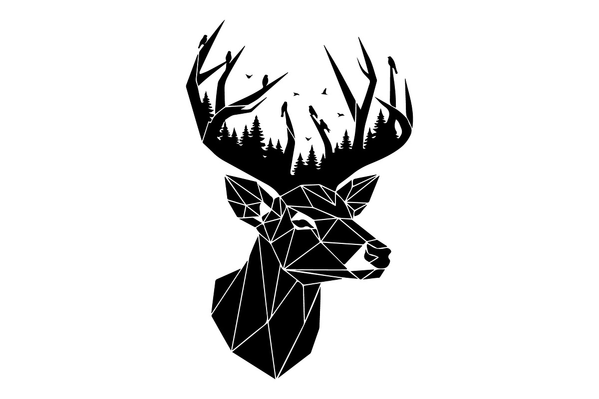 Deer Antler Silhouette Bundle, an Object Illustration by yasushie (Photo 3 of 31)