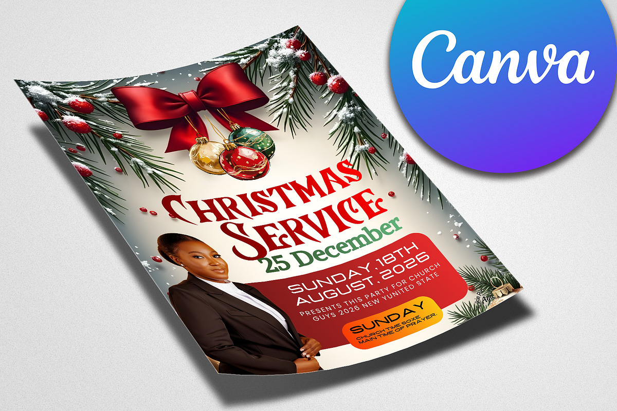 Christmas Service Church Flyers preview 3