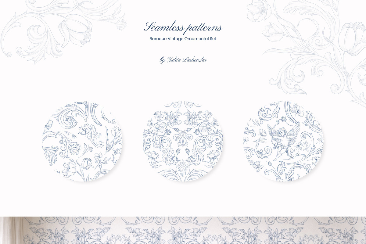 Baroque Vintage Ornamental set, a Decorative Illustration by Yuliia Lashevska (Photo 15 of 19)