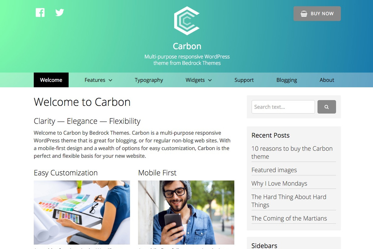 Carbon by Bedrock Themes, a WordPress Template by Bedrock Themes (Photo 3 of 12)