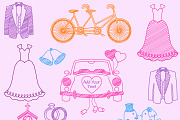 Doodle Wedding Photoshop Brushes