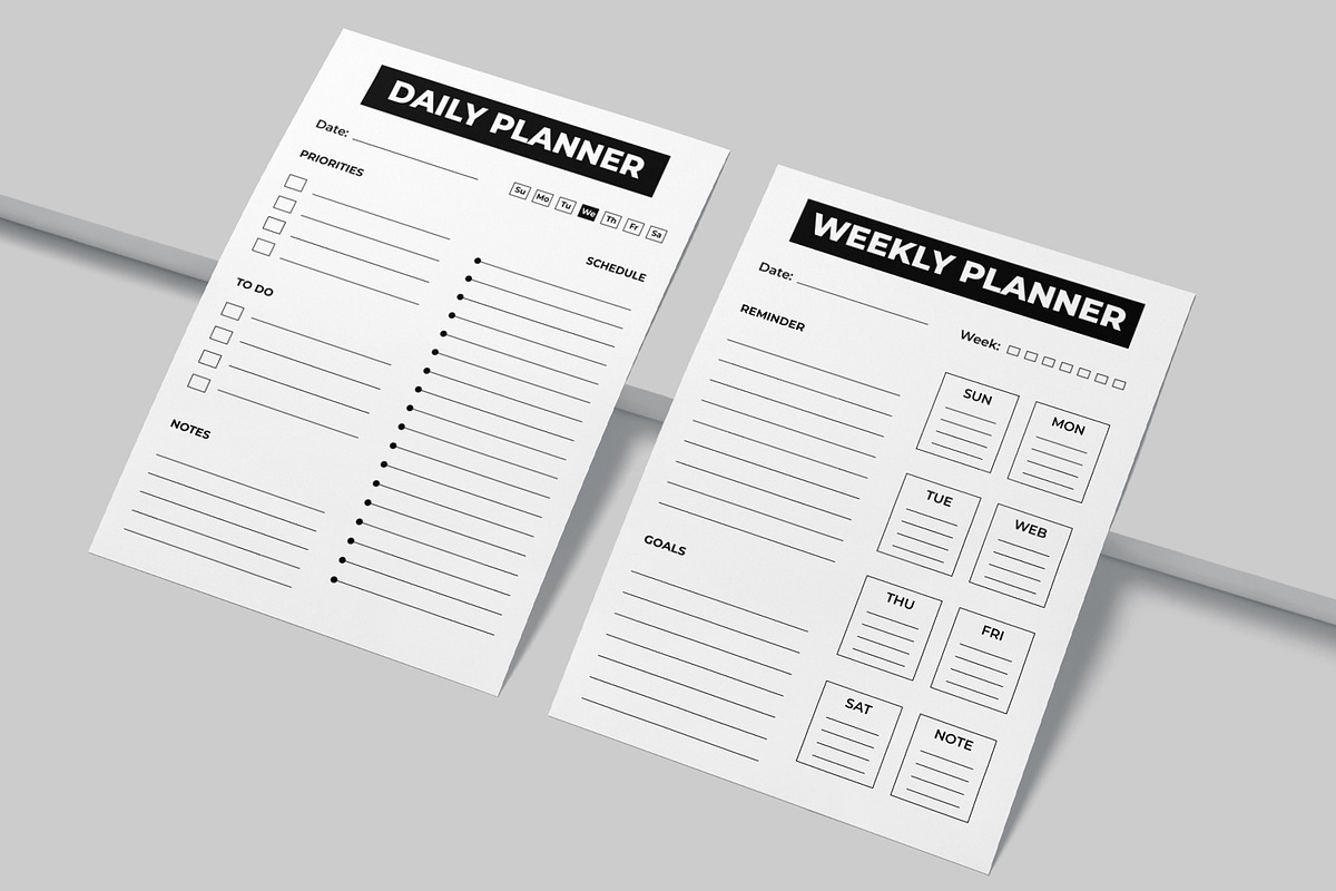 Daily and Weekly Planner Design, a Stationery Template by MightyDesign (Photo 2 of 6)