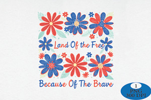 Land of the Free Floral PNG, a Seasonal Illustration by Daily.Designs
