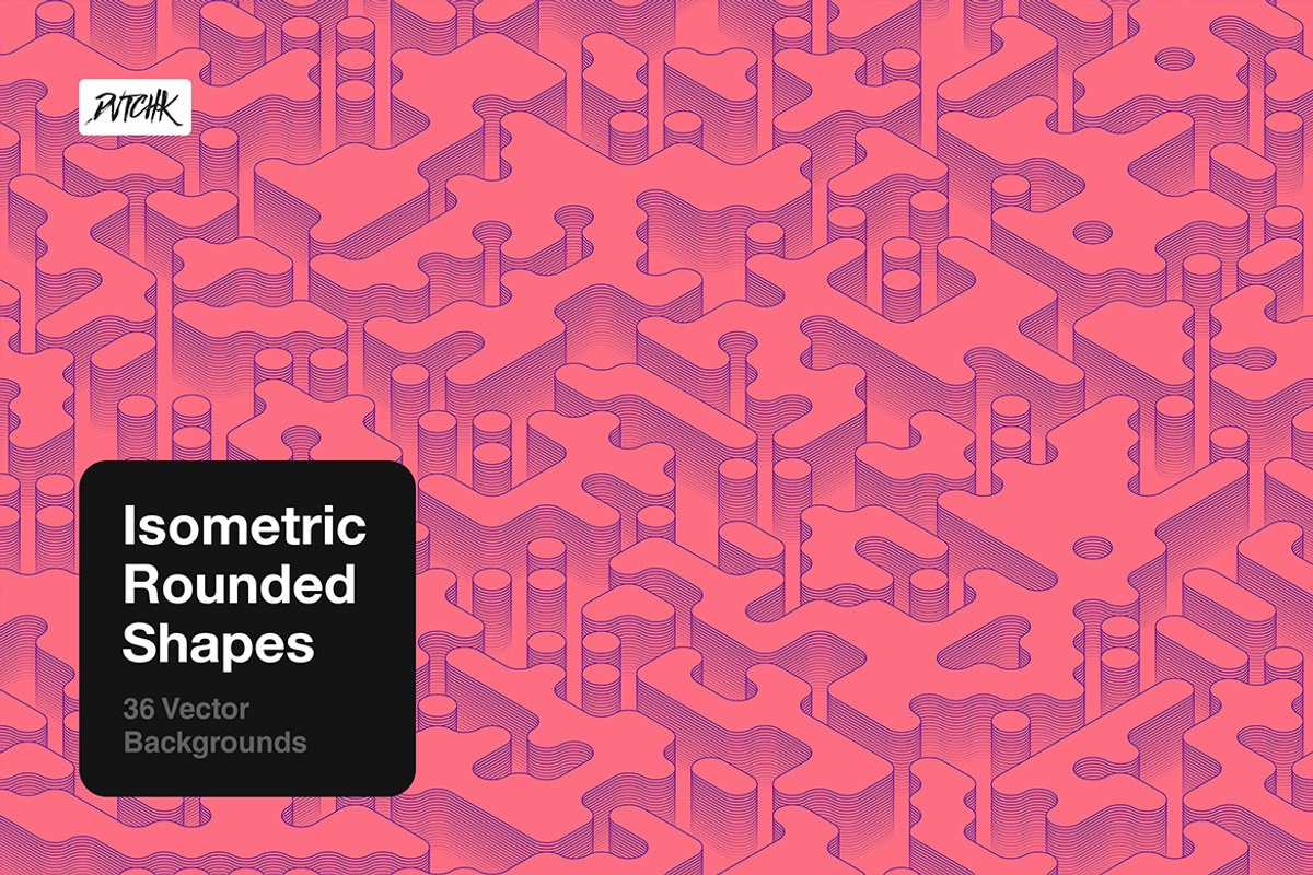 Isometric Rounded Shapes, a Background Graphic by dvtchk (Photo 12 of 15)
