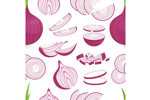 onion pattern. onion stems, half, a Food Illustration by Multigon