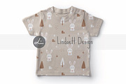 Cute cartoon rabbits with forest, a Pattern Graphic by lindoet23 (Thumbnail 3 of 4)