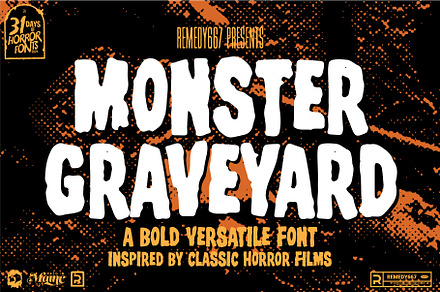 Monster Graveyard - Horror Font, a Font by Remedy667