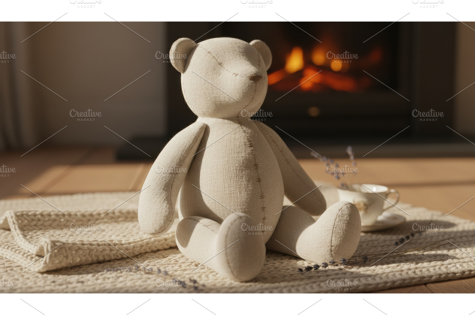 A handmade fabric teddy bear near a, a Background Photo by Igor Tichonow