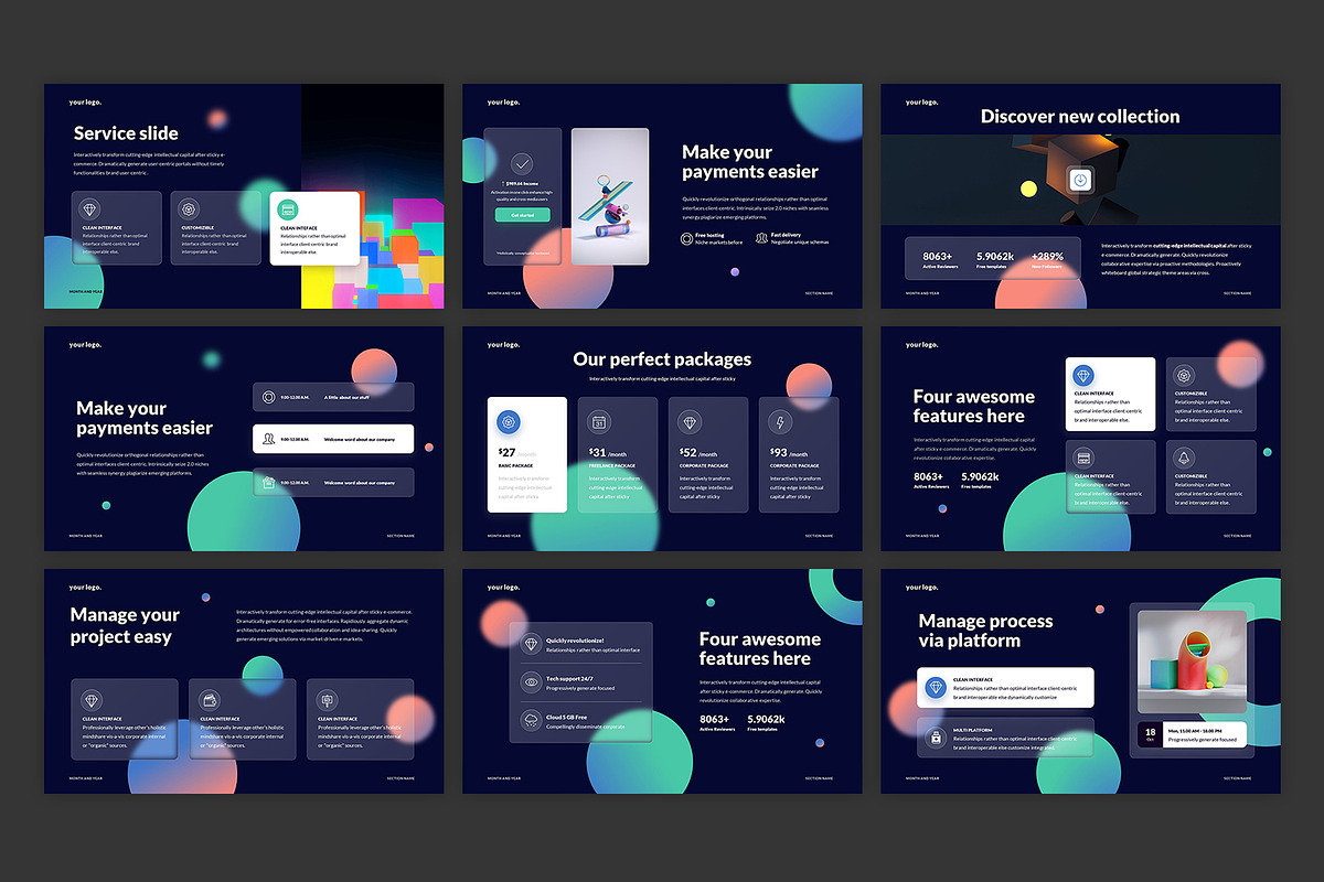Glassmorphism PowerPoint Presentatio, a Presentation Template by Pixel_Vision_Store (Photo 3 of 5)
