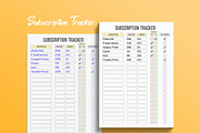 Editable Subscription Tracker, a Stationery Template by Graphicsnext (Thumbnail 3 of 6)