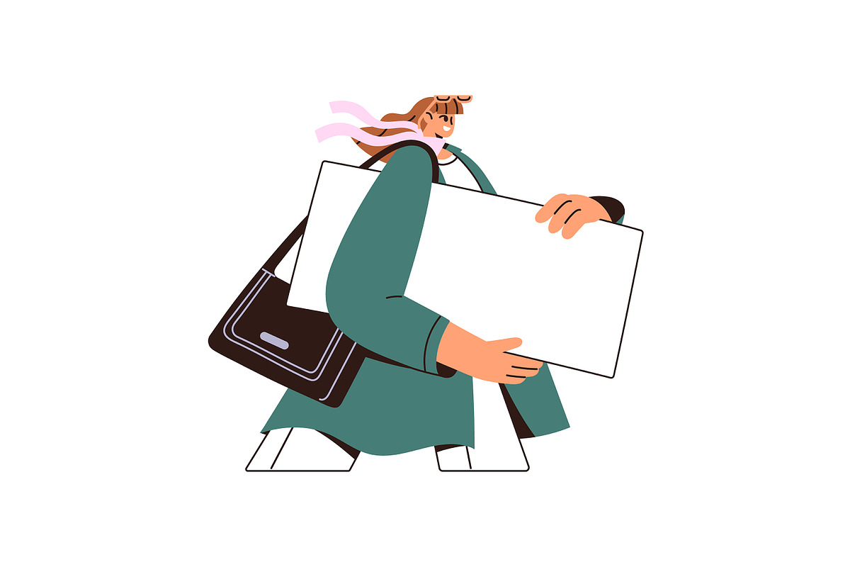 People with blank ad banners set, an Illustration by PaperTrident (Photo 13 of 17)