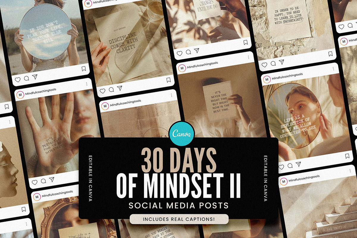 30 Days of Mindset II Instagram Post, a Social Media Template by AndrewPixel (Photo 1 of 10)