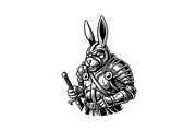 Warrior Bunny Knight Silhouette, an Illustration by jahid234 (Thumbnail 37 of 49)