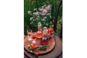 Strawberry Liqueur in Elegant Glass, a Food & Drink Photo by Jan Jack Russo Media