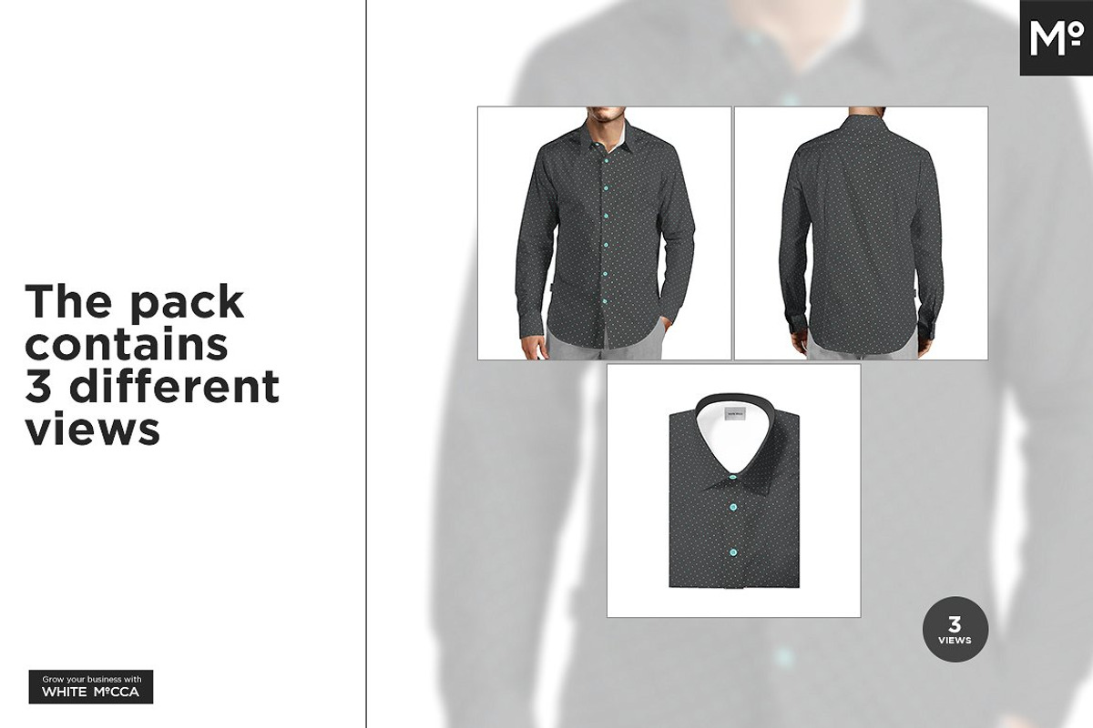 Casual Dress Shirt Mock-ups Set, a Shirt Mockup by Mocca Mockups Store (Photo 2 of 11)