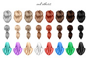 Hair clipart large set, an Illustration by Elenbushe (Thumbnail 5 of 11)