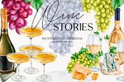 Wine Stories watercolor illustration, a Food Illustration by CrystalinaShop (Thumbnail 1 of 11)