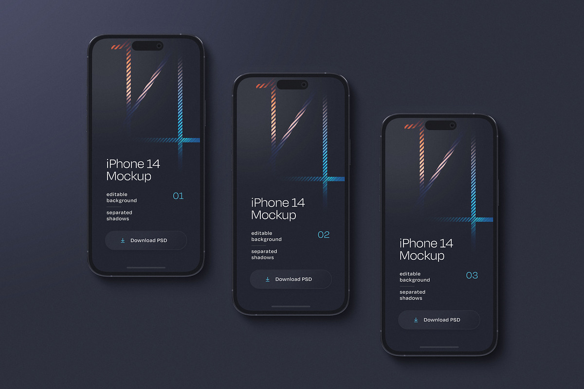 Dark iPhone 14 Pro Mockup Set, an iPhone Mockup by Deeplab (Photo 11 of 15)