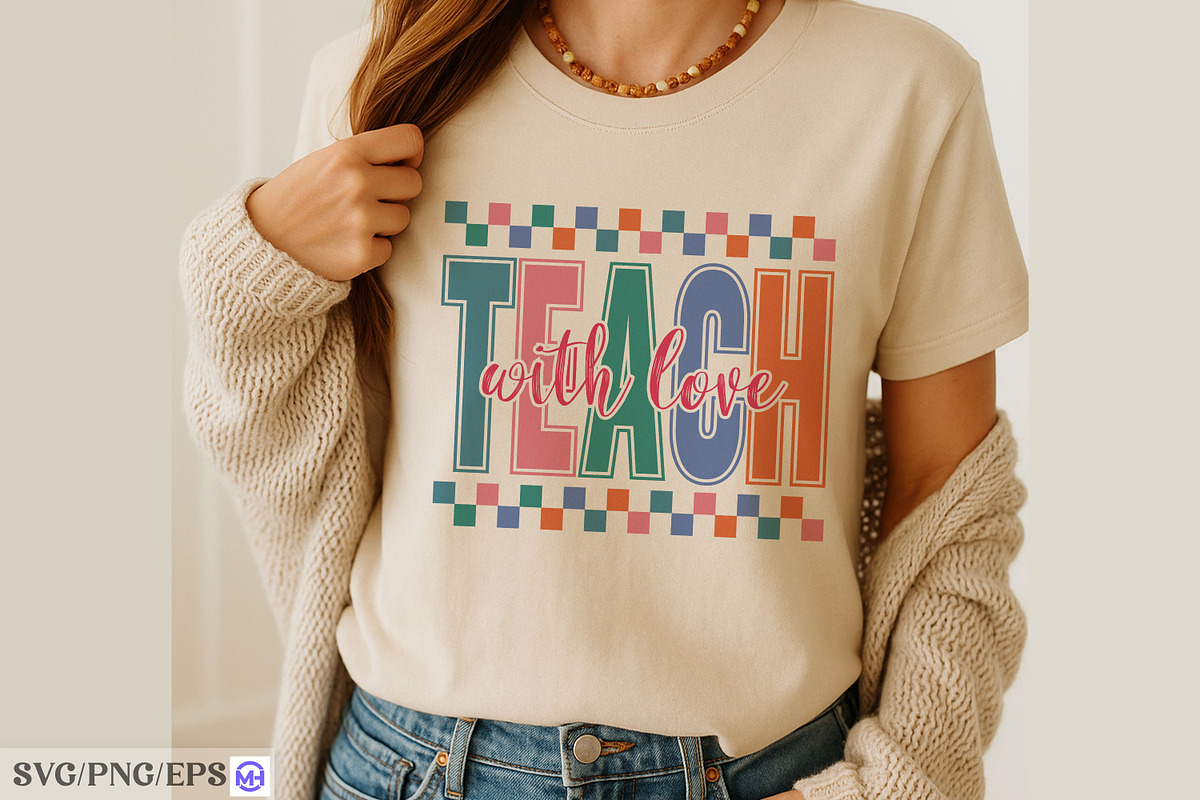 Teach with love typography design, an Object Graphic by mh_arif (Photo 3 of 4)