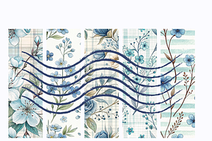 Blue Flower Themed Pen Wraps