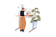 Freelance workers working online set, a Person Illustration by PaperTrident (Thumbnail 5 of 9)