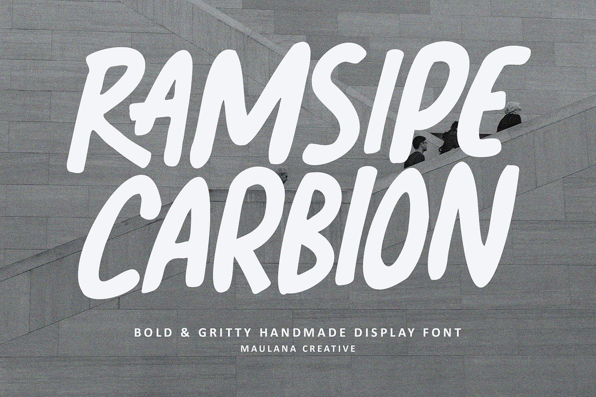 Ramsipe Carbion Bold Gritty Handmade, a Handwritten Font by Maulana Creative (Photo 1 of 7)
