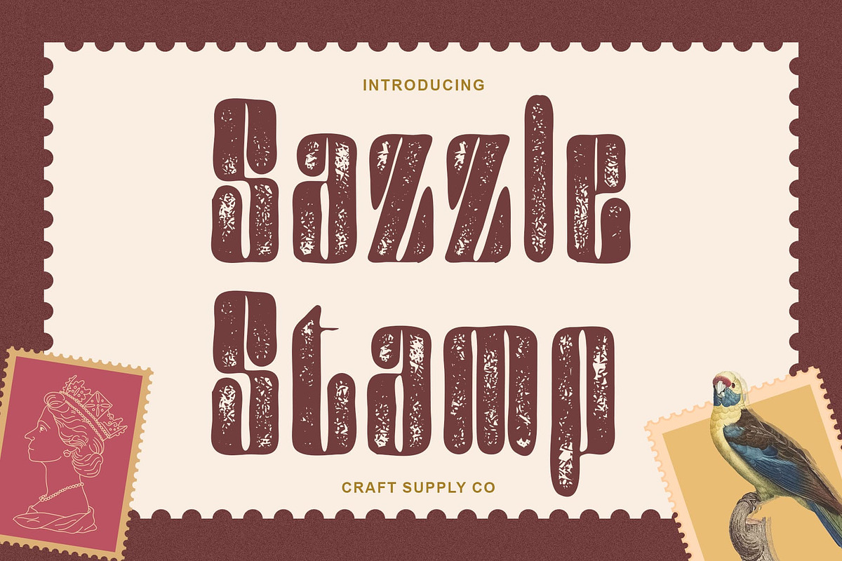 Sazzle Rounded Stamp, a Sans Serif Font by Craft Supply Co. (Photo 1 of 8)