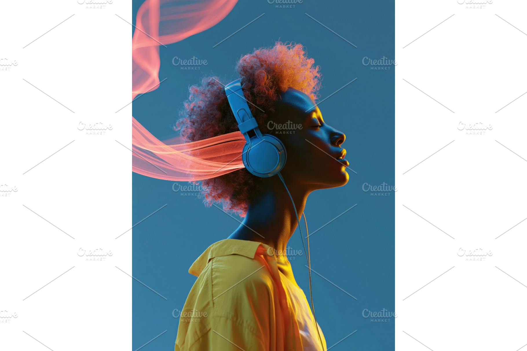 Hispanic woman enjoys music with, an Arts & Entertainment Photo by Lermont51