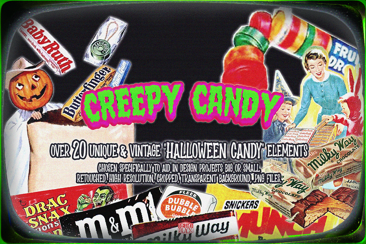 Retro Halloween Horror Collage Pack, an Object Graphic by Retro Black Studio (Photo 5 of 19)