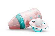Baby Bottle and Pacifier Vol2 Mockup, a Product Mockup by PixelMockup (Thumbnail 15 of 17)