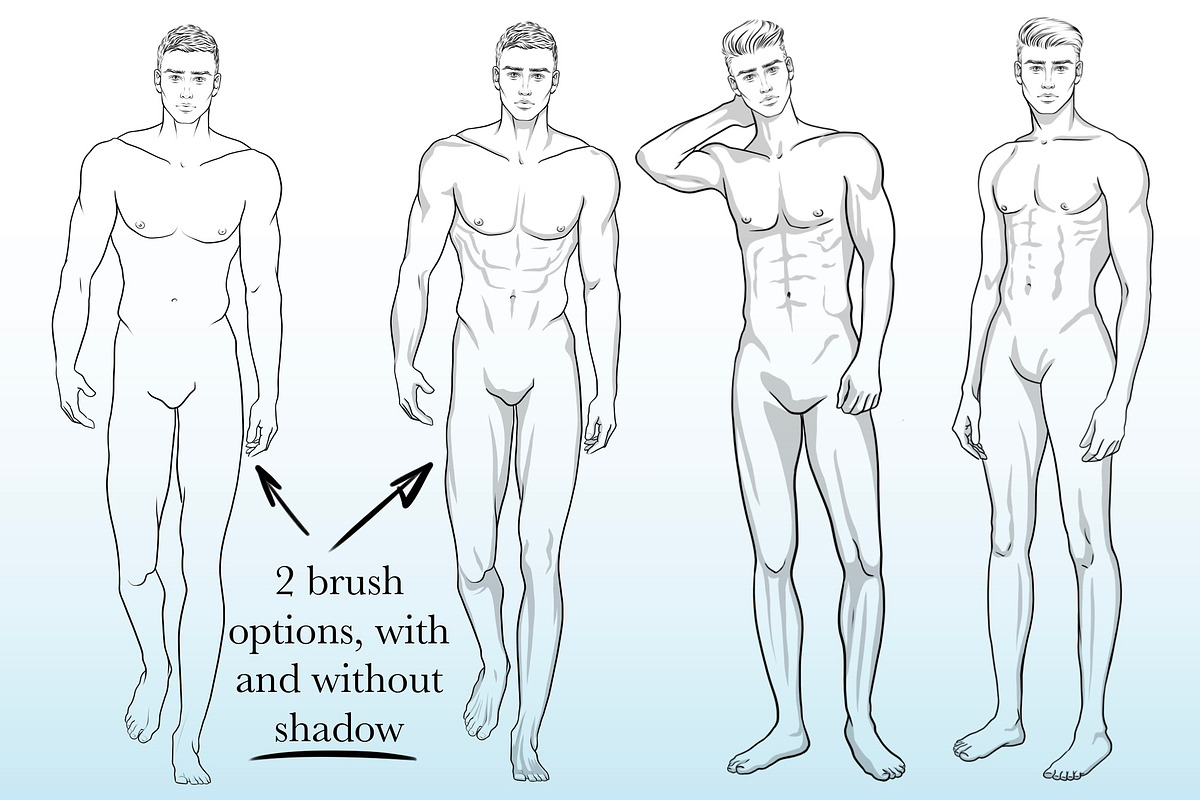 Procreate figure stamps MAN, a Brush Add-On by Elenbushe (Photo 2 of 4)